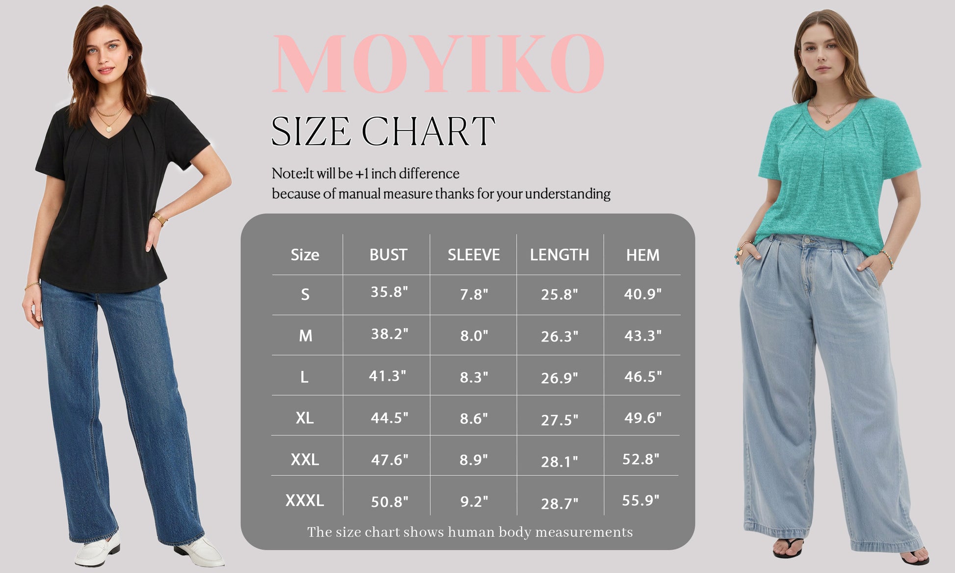 MOYIKO Blouses for Women Short Sleeve Shirts Dressy Casual V Neck Tunic Tops with Pleats