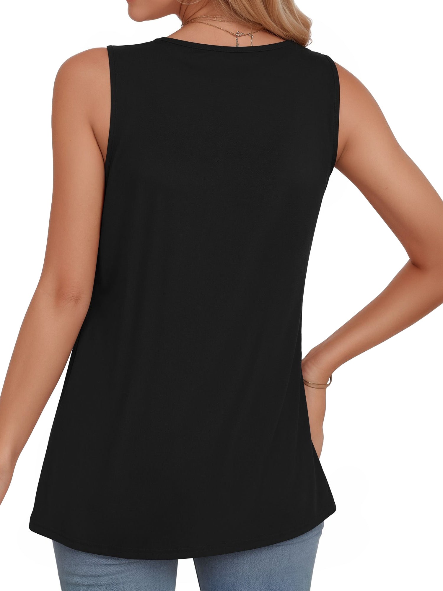 MOYIKO Tank Tops for Women V Neck T Shirts Summer Trendy Sleeveless Dressy Casual Peplum Flowy Babydoll Loose Fit