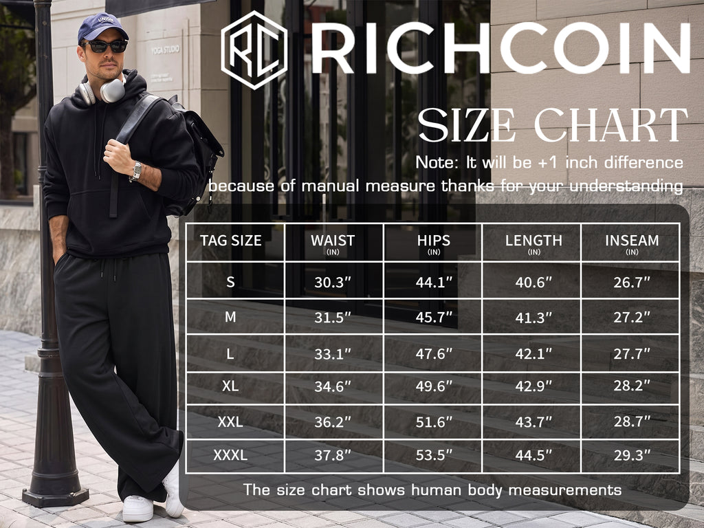 RICHCOIN Men's Baggy Sweatpants Drawstring Waist Jogging Pants with Pockets (No ratings yet)