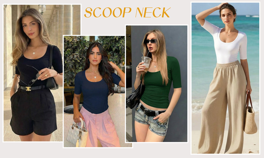 MOYIKO Womens Half Sleeve Scoop Neck Slim Fitted T Shirts Casual Basic Tees Summer Tops Clothes