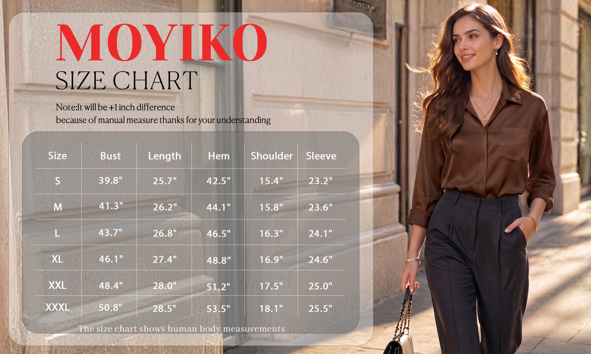MOYIKO Button Down Shirts for Women Long Sleeve Stain Silk Collared Work Office Basic Business Dress Shirts Blouses Tops