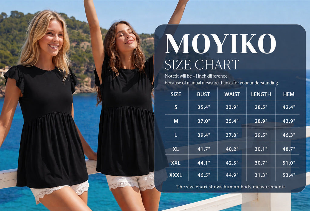 MOYIKO Womens Tank Tops Crew Neck Short Sleeve Summer Shirts Babydoll Peplum Tops Dressy Casual Blouses