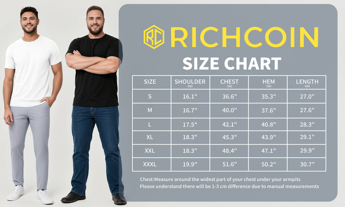 RICHCOIN Short Sleeve T-shirt for Men Ribbed Summer Top Blue Casual Crewneck Slim Fit Tee Shirts