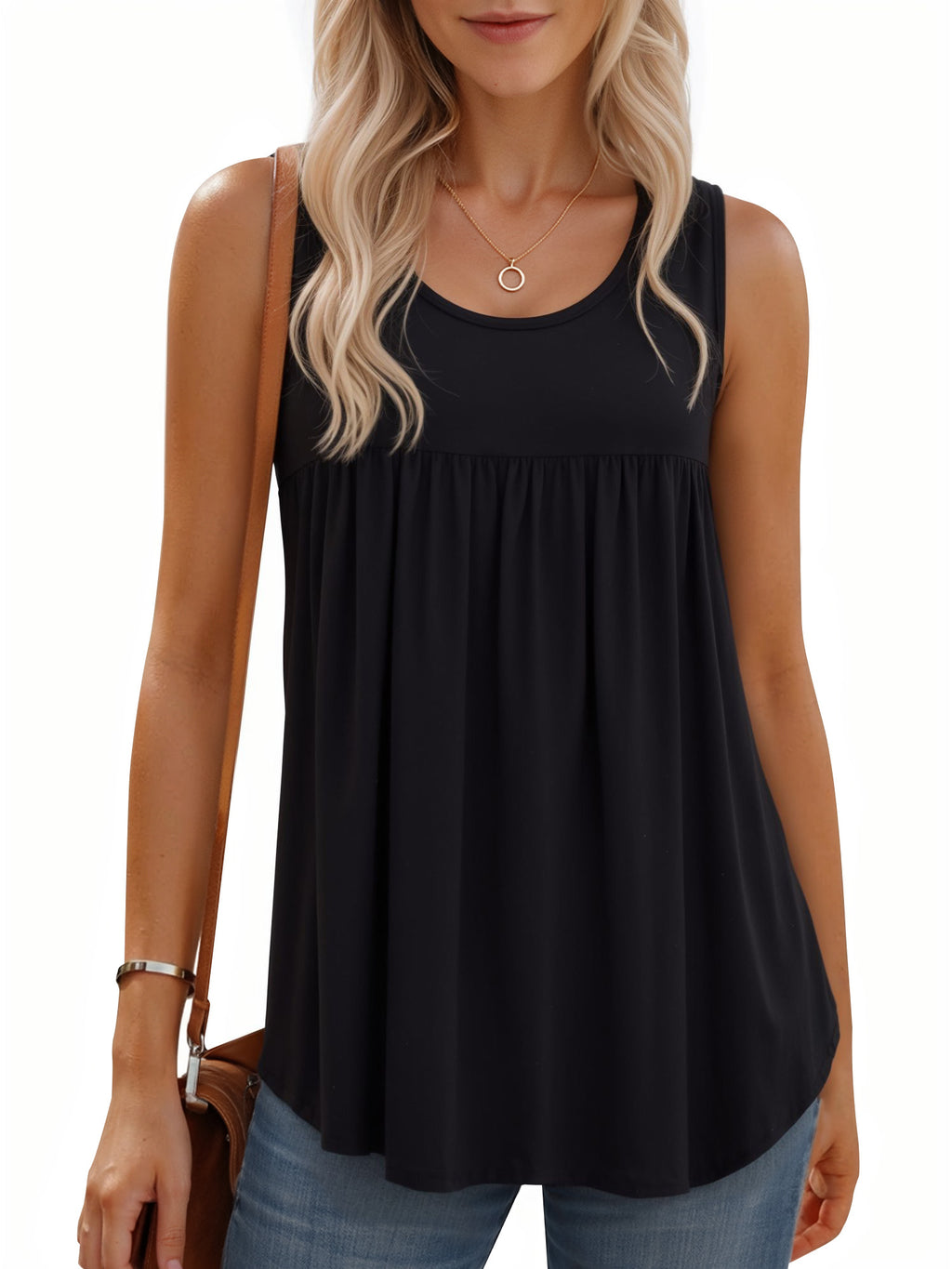 MOYIKO Womens Summer Tank Tops Sleeveless T Shirt Casual Loose Fit Tunic Blouses