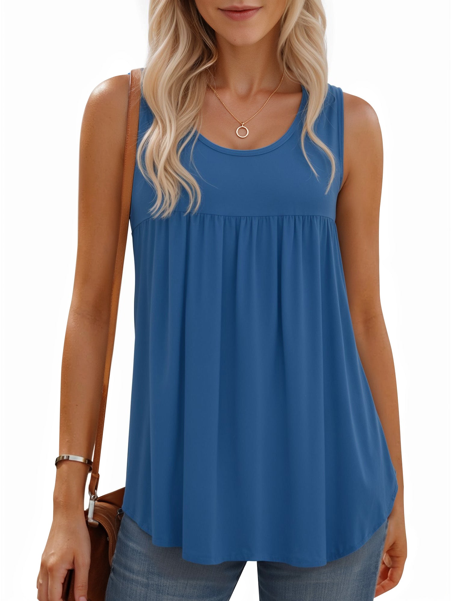 MOYIKO Womens Summer Tank Tops Sleeveless T Shirt Casual Loose Fit Tunic Blouses