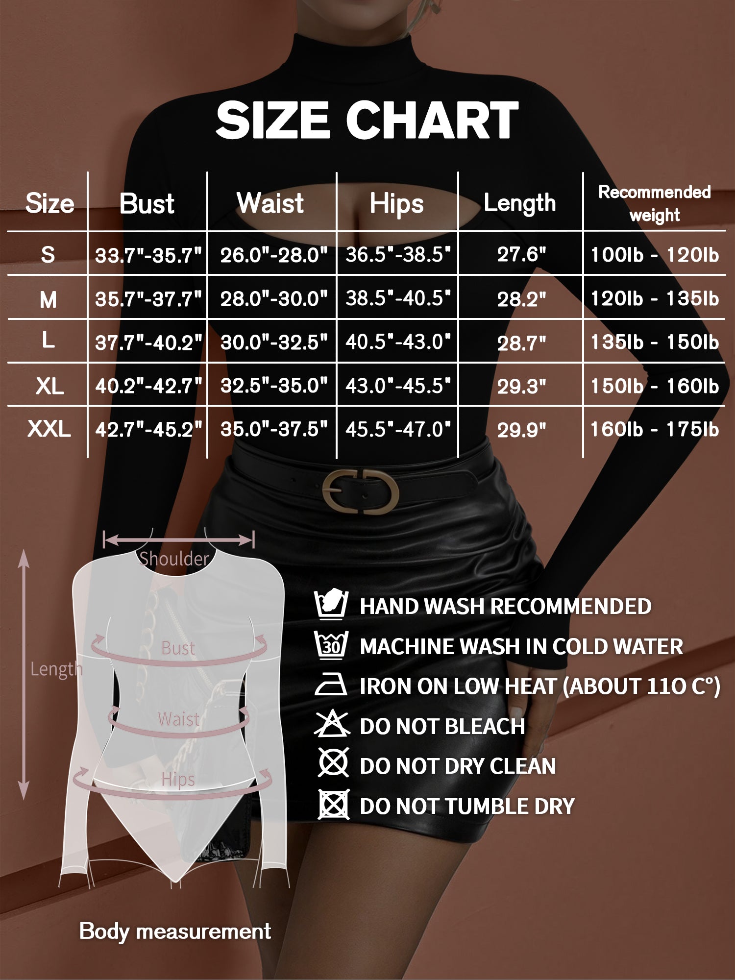 MOYIKO Mock Neck Cutout Front Tops Long Sleeve Body Suits for Womens Fitted Tight Tops