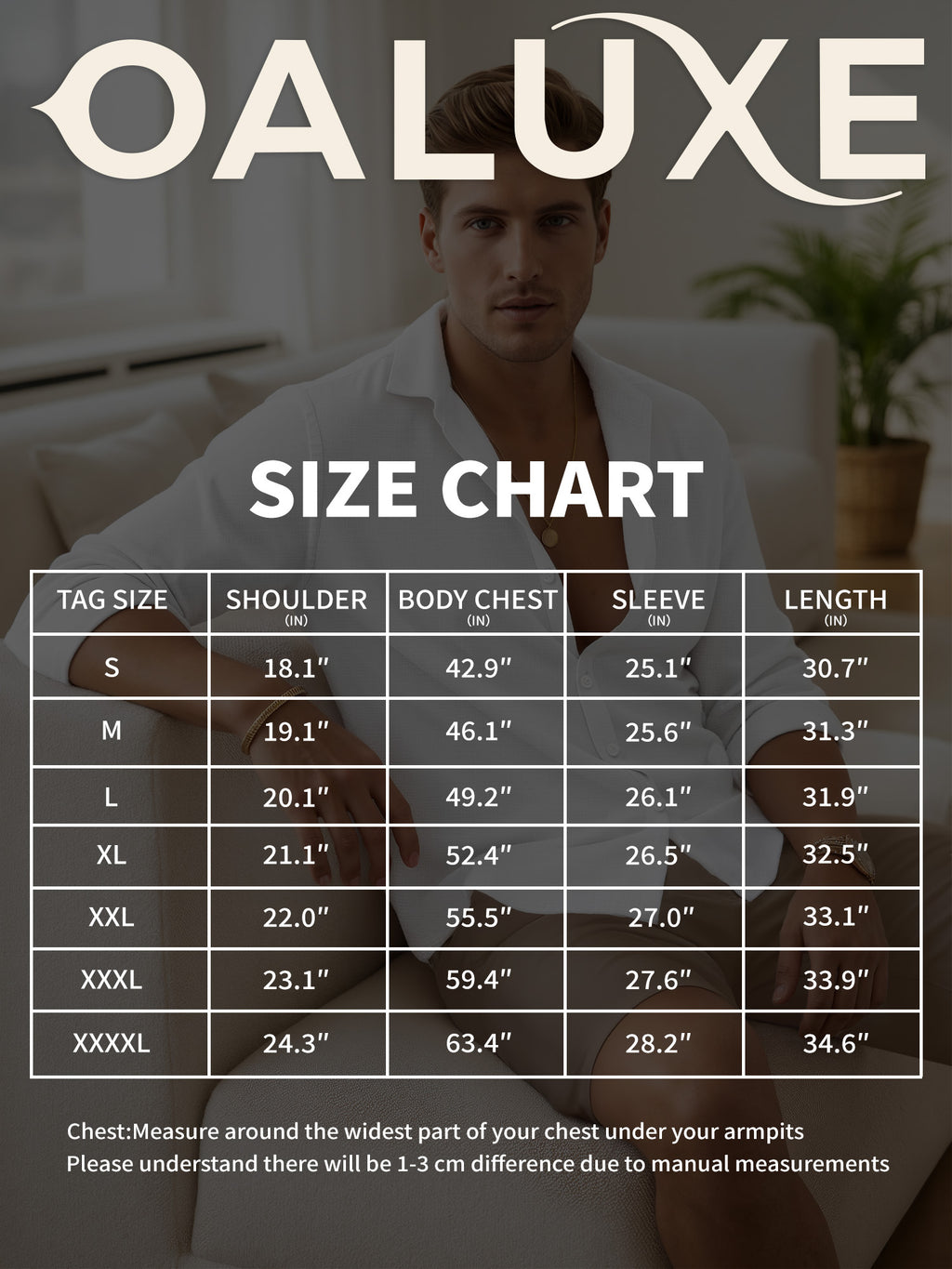 OALUXE Linen Button Down Shirts For Men Casual Long Sleeve Lightweight Dress Shirts With Pocket