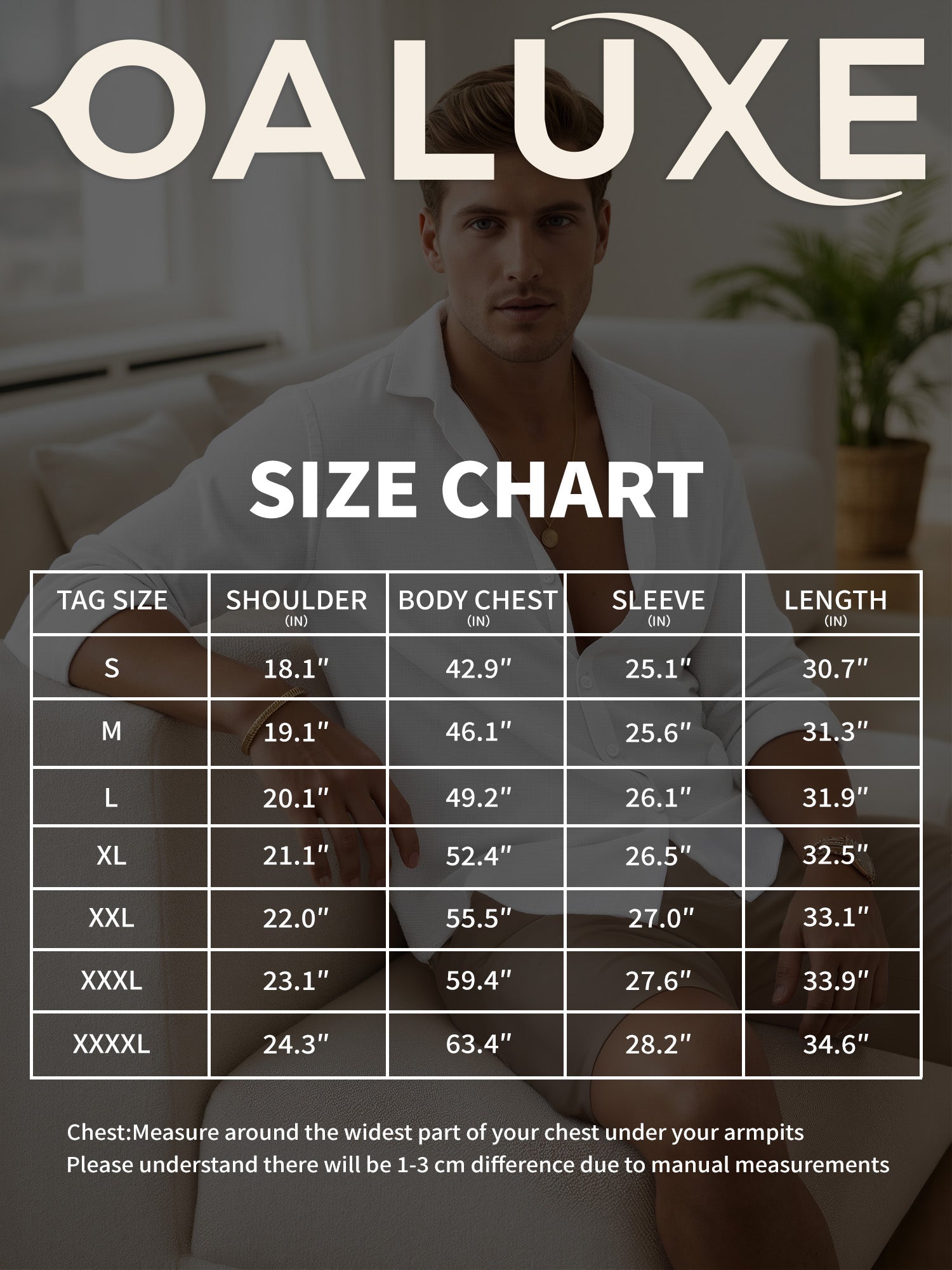 OALUXE Linen Button Down Shirts For Men Casual Long Sleeve Lightweight Dress Shirts With Pocket