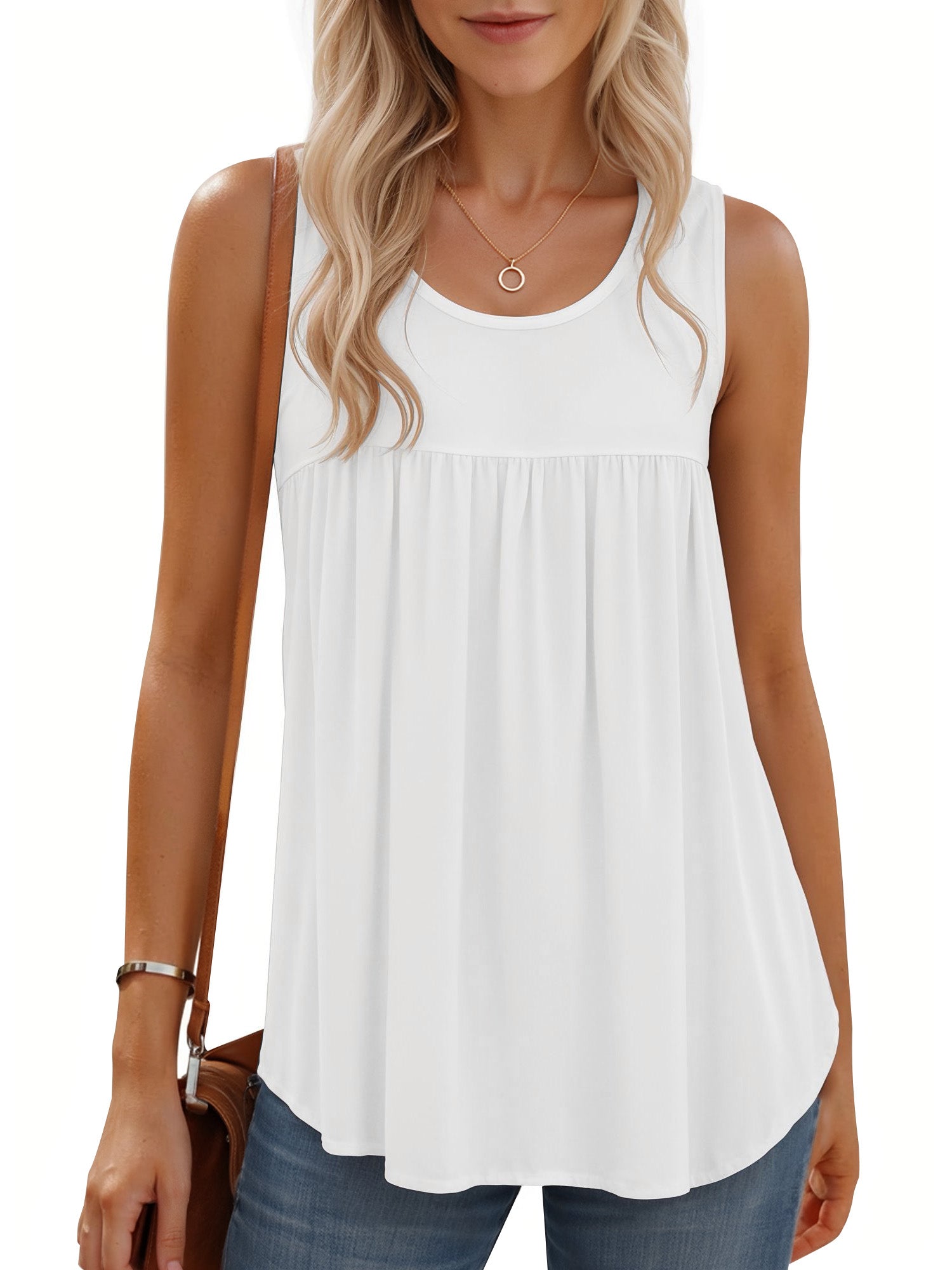 MOYIKO Womens Summer Tank Tops Sleeveless T Shirt Casual Loose Fit Tunic Blouses